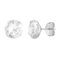 Brinco Ponto de Luz Cristal 12mm Prata 925