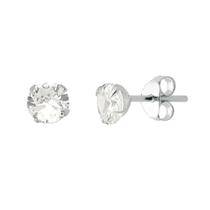 Brinco Ponto de Luz Cristal 5mm Prata 925