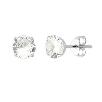 Brinco Ponto de Luz Cristal 6mm Prata 925
