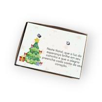 Brinco ponto de luz de aço + Caixa presente Frase Arvore de Natal