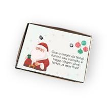 Brinco ponto de luz de aço + Caixa presente Frase Natal Papai Noel