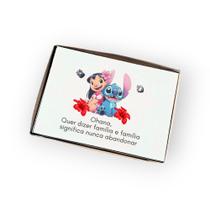 Brinco ponto de luz de aço+ Caixa presente Ohana Família