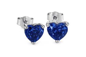 Brinco Ponto de Luz em Prata de Lei com Zircônia Tanzanita 6 mm