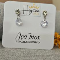Brinco Ponto de Luz Feminino Aço Inox Hipoalérgico Com Pedra De Zircônia Não Enferruja Não Desbota Brinco Ponto de Luz Feminino Aço Inox Hipoalérgico Com Pedra De Zircônia Não Enferruja Não Desbota