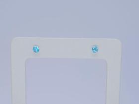 Brinco ponto de luz pedra Azul 5mm Prata 925