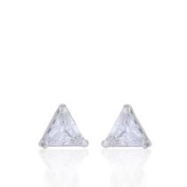 Brinco ponto de luz triângulo cristal 4mm prata Brinco ponto de luz triângulo cristal 4mm prata