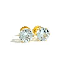 Brinco Ponto de Luz Zircônia 8mm Banhado a Ouro Brinco Ponto de Luz Zircônia 8mm Banhado a Ouro