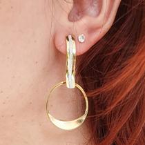 Brinco Praia Do Futuro Semijíoa Banhado a Ouro Tendência