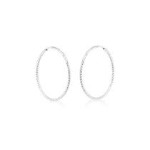 Brinco Prata 925 Argola 925 Fio Torcido 52mm Brinco Prata 925 Argola 925 Fio Torcido 52mm