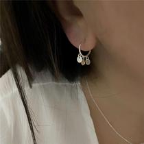 Brinco prata 925 argola com 3 plaquinhas penduradas lisas