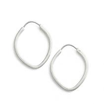 Brinco Prata 925 Argola Oval Feminina 2cm Fio Quadrado Brinco Prata 925 Argola Oval Feminina 2cm Fio Quadrado