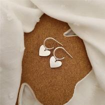 Brinco prata 925 argola pingente coração