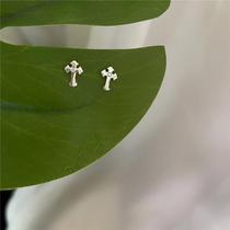 Brinco prata 925 crucifixo zircônia