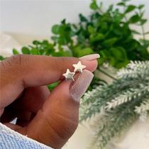 Brinco prata 925 estrela lisa grande