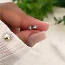 Brinco prata 925 sol com pedra