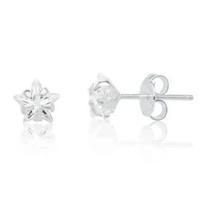 Brinco Prata 925 Zircônia Estrela 6x6mm Tarracha Comum Brinco Prata 925 Zircônia Estrela 6x6mm Tarracha Comum