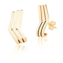 Brinco Prata Flexas com banho de Ouro 18k