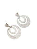 Brinco Prata Ródio com Zirconias Cravejadas