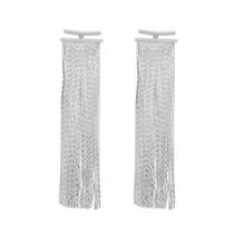 Brinco Prateado De Franja