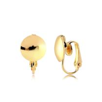 Brinco Pressão Chapinha Redonda Lisa 11mm Folheado Ouro Brinco Pressão Chapinha Redonda Lisa 11mm Folheado Ouro