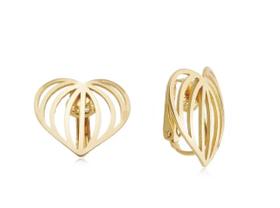 Brinco Pressão Coração Vazado