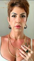 Brinco preto esmaltado com detalhes em zircônia ana walcacer semijoias.