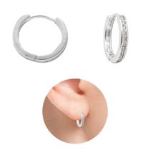 Brinco PRI Style Argolinha Articulada Folheado A Prata Antialérgico Com Micro Zircônias