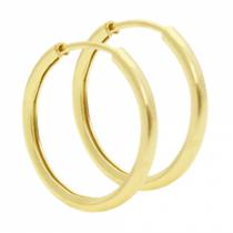 Brinco PRI Style De Argola Tubular Fina Folheado A Ouro 18K Antialérgico Tamanho P