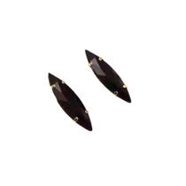 Brinco Prisma De Acrílico Turmalina Negra Folheado A Ouro 18K Antialérgico - BSPRI24
