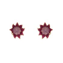 Brinco protea ametista dourado Brinco protea ametista dourado