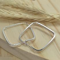 Brinco Quadrado 3 cm fio quadrado Prata 925 Brinco Quadrado 3 cm fio quadrado Prata 925