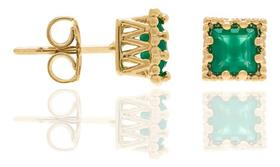 Brinco Quadrado Com Laterais Vazadas E Traba 525783