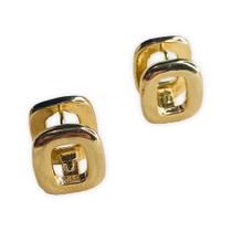 Brinco Quadrado Dourado de Encaixe Folheado 18K Brinco Quadrado Dourado de Encaixe Folheado 18K