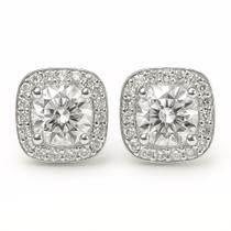 Brinco Quadrado em Prata de Lei com Zircônia