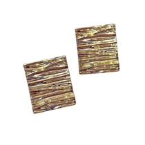 Brinco Quadrado Grande com Alto Relevo Prata ou Dourado