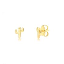 Brinco Radhau Mini Cactos Folheado A Ouro 18k