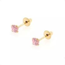 Brinco Recém-nascido Bebê Infantil Ouro 18k 3mm Brinco Recém-nascido Bebê Infantil Ouro 18k 3mm