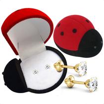 Brinco Recém-nascido Bebê Infantil Ouro 18k 3mm