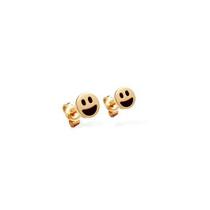 Brinco Redondo 6mm Emoji Feliz Com Resina