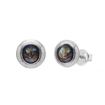 Brinco Redondo Abalone Prata 925