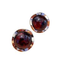 Brinco Redondo Dourado com Pedra Central Colorida