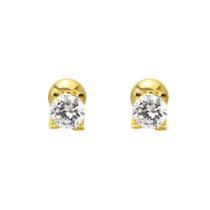 Brinco Redondo Infantil Em Ouro 18k Com Zircônia