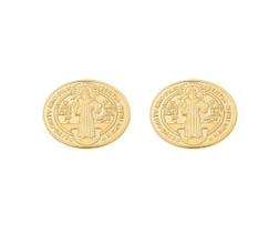 Brinco Redondo São Bento Banhado em Ouro 18K Brinco Redondo São Bento Banhado em Ouro 18K