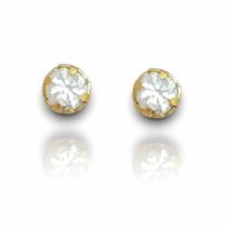 Brinco Redondo Zirconia Banhado Ouro 18k Semijoia