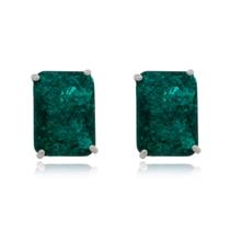 Brinco retangular 4 garras verde Brinco retangular 4 garras verde