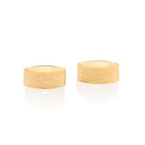 Brinco retangular acetinado banhado a ouro 522008 Rommanel Brinco retangular acetinado banhado a ouro 522008 Rommanel