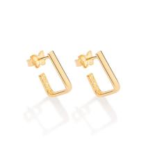 Brinco Retangular Folheado a Ouro Rommanel 527232