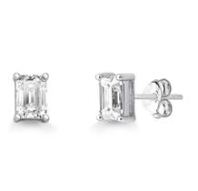 Brinco retangular moissanite 5x7mm 2ct joia deprata luxo möverich Brinco retangular moissanite 5x7mm 2ct joia deprata luxo möverich