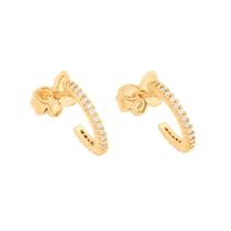 Brinco Rommanel Argola 1 cm Zirconia Banhado a ouro 5265110006