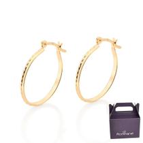 Brinco Rommanel Argola Fina Trabalhada Banhado Ouro 524371